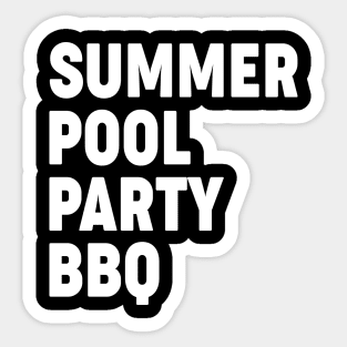 Summer Pool Party BBQ Sticker